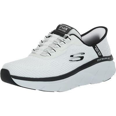 Skechers D'lux Walker 2.0 Rezinate Hands Free Slip-on Sneakers voor heren, wit, zwart, 41.5 EU Skechers D'lux Walker 2.0 Rezinate Hands Free Slip-on Sneakers voor heren, wit, zwart, 41.5 EU