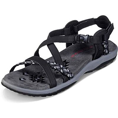 Skechers Womens Reggae Slim Vacay Sandalen, Zwart, 43 EU Skechers Womens Reggae Slim Vacay Sandalen, Zwart, 43 EU