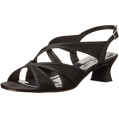 Easy Street Dames tristen sandaal met hak, Black Satin, 38 EU Easy Street Dames tristen sandaal met hak, Black Satin, 38 EU