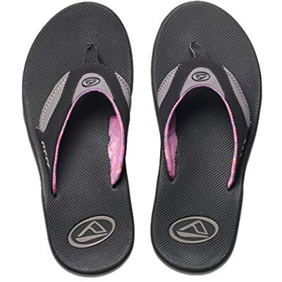 REEF Fanning Flip Flop voor dames, Zwart Grijs, 42.5 EU REEF Fanning Flip Flop voor dames, Zwart Grijs, 42.5 EU