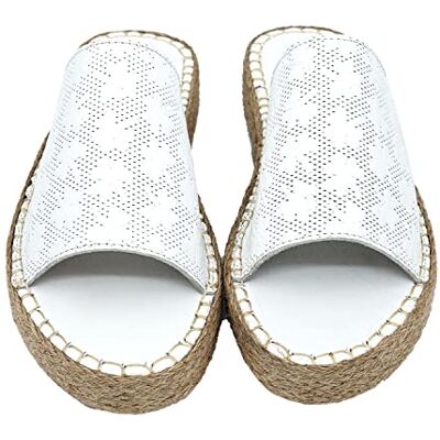 Bonateks FRRBTRLK100060, Wedge sandalen dames, wit, 40 EU, Wit, 40 EU Bonateks FRRBTRLK100060, Wedge sandalen dames, wit, 40 EU, Wit, 40 EU
