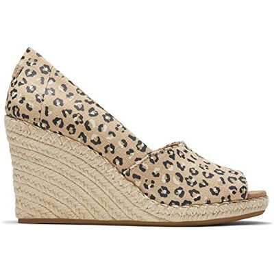 TOMS Dames Monica Rope Sole Wedge Slide, Natuurlijke textuur kleine luipaard, 42 EU TOMS Dames Monica Rope Sole Wedge Slide, Natuurlijke textuur kleine luipaard, 42 EU