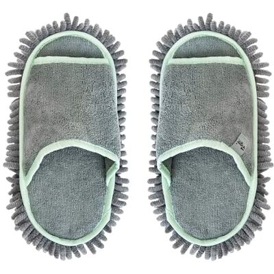 VIGAR Pantoffels microvezel 32 x 16,5 x 4 cm Rengo-collectie maten 38-42 grappige en comfortabele pantoffels heren en dames grijs, Grijs en groen VIGAR Pantoffels microvezel 32 x 16,5 x 4 cm Rengo-collectie maten 38-42 grappige en comfortabele pantoffels heren en dames grijs, Grijs en groen