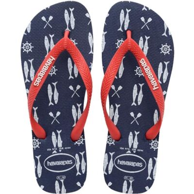 Havaianas Nautische teenslippers voor heren, Marinerode robijn, 6.5/7 UK Havaianas Nautische teenslippers voor heren, Marinerode robijn, 6.5/7 UK