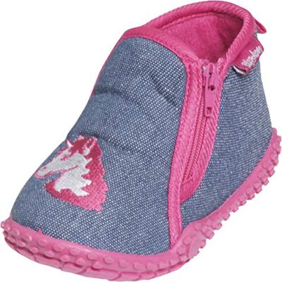 Playshoes Uniseks kinderpantoffels met praktische ritssluiting, brandweermotief, blauw jeansblauw 3, 28/29 EU Playshoes Uniseks kinderpantoffels met praktische ritssluiting, brandweermotief, blauw jeansblauw 3, 28/29 EU