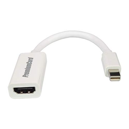 PremiumCord Mini DisplayPort naar HDMI adapter, video Full HD 1080p 60Hz, Mini DisplayPort stekker naar HDMI aansluiting, lengte: 20cm, wit