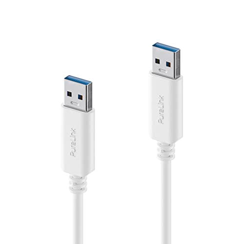 PureLink USB-A naar USB-A-kabel, USB 3.1 Gen 2 met 10 GB/s gegevensoverdracht, wit, 1,00 m