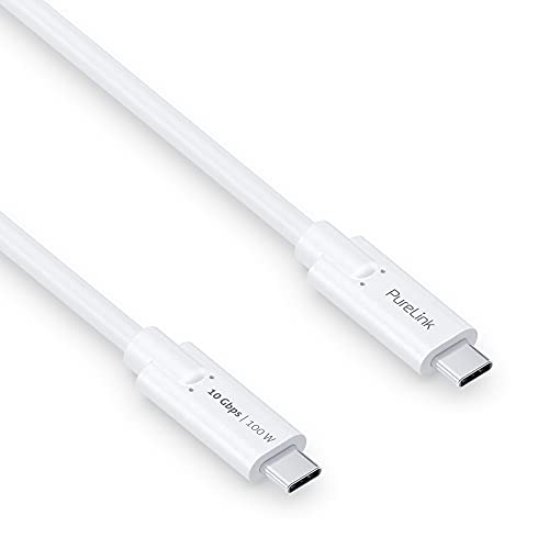 PureLink USB-C naar USB-C kabel, USB 3.1 Gen 2 met 10 GB/s gegevensoverdracht, wit, 1,50 m