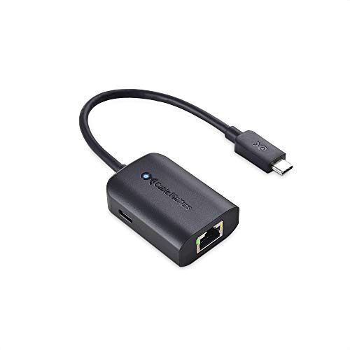 Cable Matters USB-C naar Gigabit ethernetadapter met 100W opladen Tot 480Mbps bekabelde ethernetsnelheid voor Chromecast met Google TV (Google TV Chromecast 2020-versie), laptops en meer