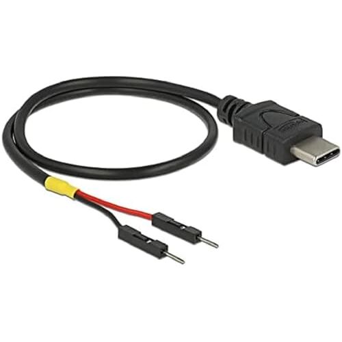 DeLOCK USB voedingskabel Type-C naar 2 x paalstekker enkele stroom 30 cm (85420)