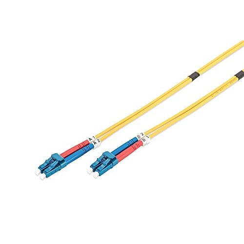 Digitus DK-2933-02 – Glasvezelkabel OS2 – 2 m – LC naar LC – Duplex Glasvezelkabel – 1/10 Gbit/s – SM Singlemode Glasvezel LAN-kabel – Vezeltype: 9/125 µ – Geel (Yellow)