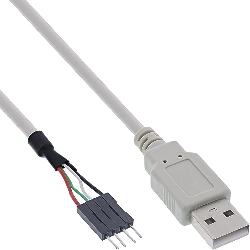 InLine ® USB 2.0 adapterkabel stekker A naar paalstekker, 0,4 m
