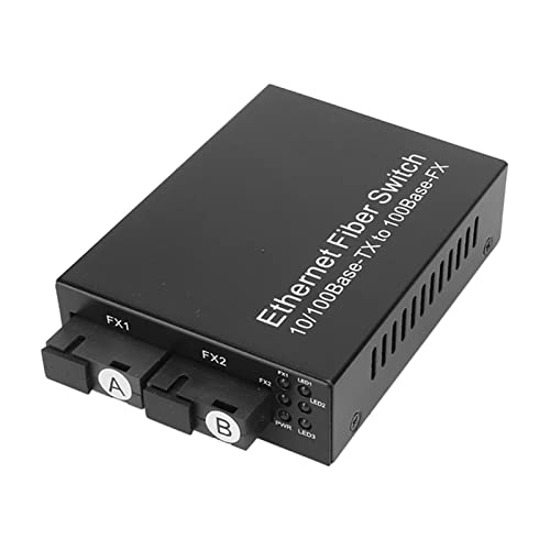 buhb Glasvezelmediaconverter, Auto-negotiation Ethernet-mediaconverter 100-240V RJ45-poort voor Netwerk (EU-stekker)