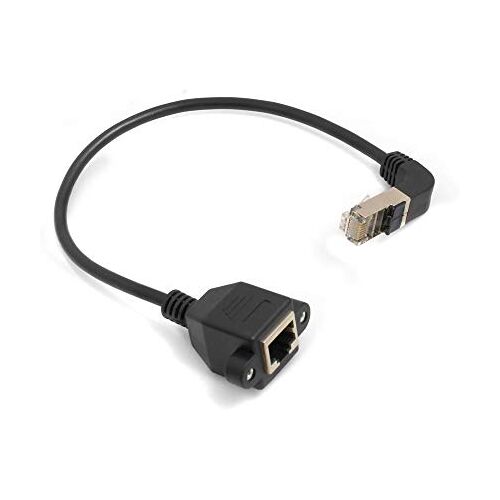 SYSTEM-S Ethernet-kabel netwerkkabel RJ45 neerwaartse hoek naar RJ45 bus panel mount 8p8c FTP STP Utp Cat 5e 29cm