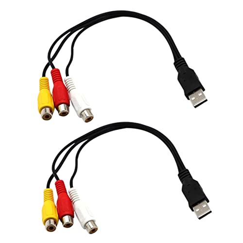 Koanhinn 2 x USB 3RCA kabel USB bus 3 RCA RGB Video AV composiet materiaal adapter converter kabel aansluitkabel