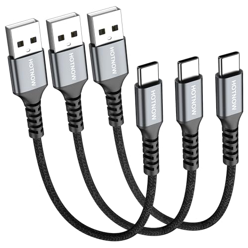 HOTNOW Korte USB C-kabel 1ft 3Pack, 12 "Draagbare USB-C QC3.0 Snelle Laadkabel voor Type c Apparaten