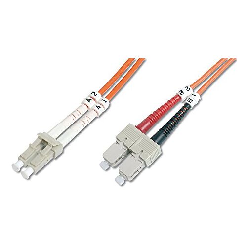 Digitus DK-2532-02 – Glasvezelkabel OM2 – 2 m – LC naar SC – Duplex Glasvezelkabel – 1 Gbit/s – MM Multimode Glasvezel LAN-Kabel – Vezeltype: 50/125 µ – Oranje (Orange)