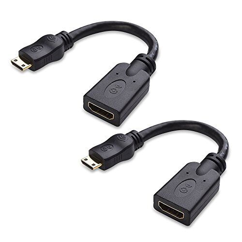 Cable Matters 2-pack mini HDMI-naar-HDMI-adapter (HDMI naar mini-HDMI-adapter) 15 cm