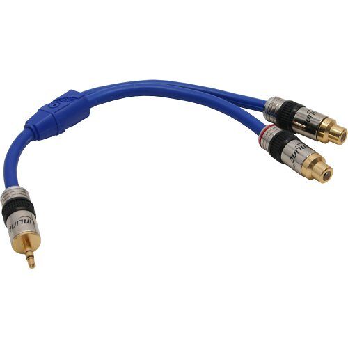 InLine 89941P kabeladapter 2x RCA F 1x 3,5 mm M blauw kabeladapter (2x RCA F, 1x 3,5 mm M, mannelijke connector/vrouwelijke connector, 0,25 m, blauw)