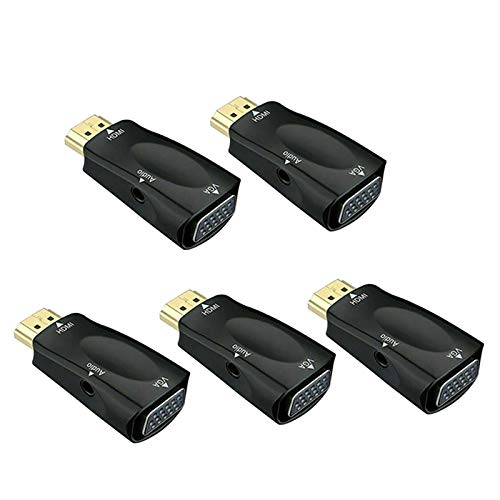 Hundnsney Vergulde converter naar VGA met 3,5 mm audiokabelconnector voor pc, laptop, dvd, kantoor, ingangsgegevens