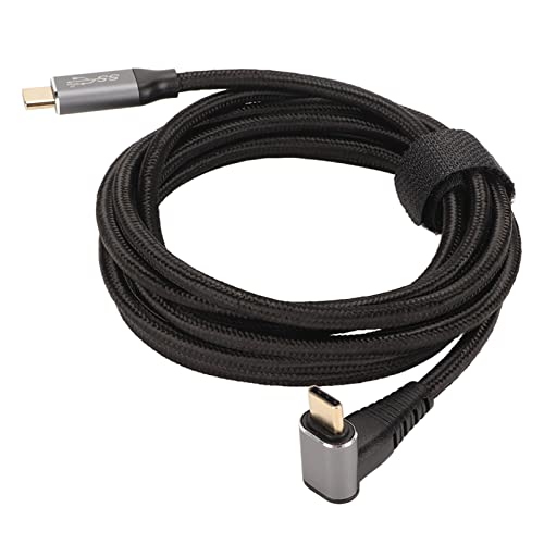 Annadue 90 Graden USB C-kabel, Ondersteunt 4K 60Hz, PD100W Snel Opladen, Nylon Draadmateriaal, voor Stoomdek (200cm)