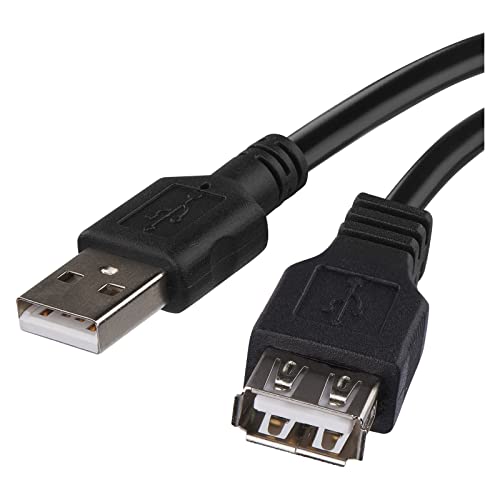 EMOS USB-verlengkabel, A-stekker naar A-aansluiting, opladen en gegevensoverdracht, 2 m lange kabel, 2.0 USB voor snel opladen en gegevensoverdracht, High Speed 480 Mbit/s, zwart