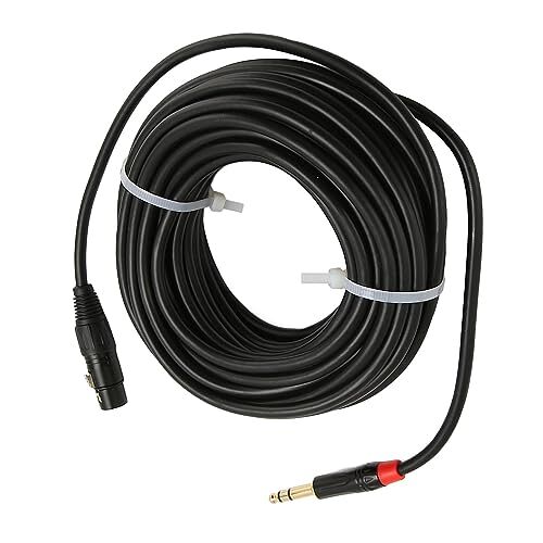 DAUZ XLR Naar TRS-kabel, 3-pins XLR Female Naar TRS-kabel, 15 M/49,2 Ft Lengte, voor Thuisbioscoop en opnamestudio's