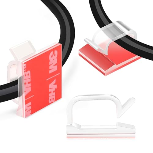 通用 60 Stuks Kabelclips Lichtclip Met Plakband Kabelhouder Zelfklevend Kabelklemmen Zelfklevende Platte Zelfklevende Kabelclips Buiten Kabelklemmen Mini Transparante Kabelklem Wandgemonteerde Kabelklem