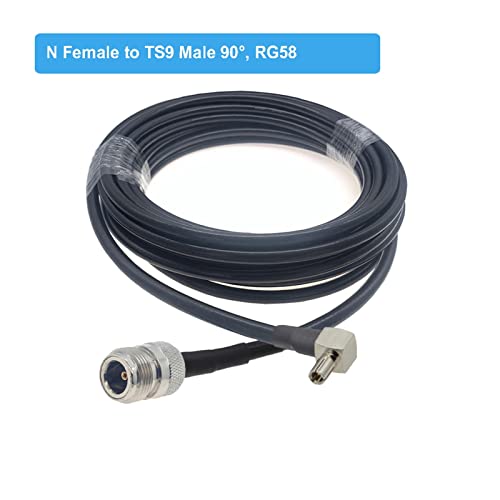 Hwmsza RG58 Kabel n man naar Ts9 Mannelijke Plug Rechthoekschakelaar 50 Ohm Rf Coaxiale kabel 3G 4G USB Modem verlengsnoer Jumper Pigtail (Color : N F to TS9 M90, Size : 15CM)