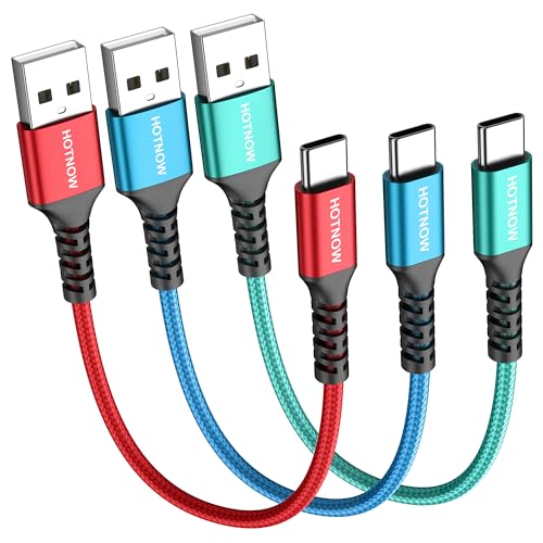 HOTNOW Korte USB C-kabel 1ft 3Pack, 12 "Draagbare USB-C QC3.0 Snelle Laadkabel voor Type c Apparaten