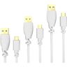 KabelDirekt Micro USB kabel 3x 1,5 m (USB 2.0, oplaadkabel, datakabel, wit) TOP Series
