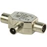 Valueline Metalen coaxiale T-splitter (coaxiale stekker op 2X coaxiale aansluiting)