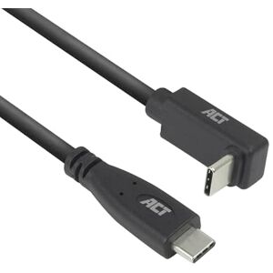 ACT AC7470 USB C hoekkabel 0,5 m, PD 60 W USB C haakse stekker 90 graden, recht omhoog/omlaag, 10 Gbps gegevenssnelheid, videoresolutie 4K @60Hz USB Type C videokabel, datakabel, oplaadkabel ACT AC7470 USB C hoekkabel 0,5 m, PD 60 W USB C haakse stekker 90 graden, recht omhoog/omlaag, 10 Gbps gegevenssnelheid, videoresolutie 4K @60Hz USB Type C videokabel, datakabel, oplaadkabel