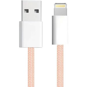 APM Lightning-kabel, 600400, MFI-gecertificeerd voor Apple-apparaten, oplaadkabel en synchronisatiekabel, USB A-stekker en Lightning MFI-stekker, smartphone en tablet, 1 m lang, pastelroze APM Lightning-kabel, 600400, MFI-gecertificeerd voor Apple-apparaten, oplaadkabel en synchronisatiekabel, USB A-stekker en Lightning MFI-stekker, smartphone en tablet, 1 m lang, pastelroze