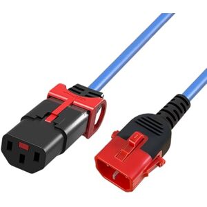 ACT C13 IEC Lock+ naar C14 IEC Dual Lock netsnoer, verlengkabel voor koelapparaten 1 meter, C13-bus naar 14 stekkers, voor PDU, servers, netwerkapparaten, blauw AK5517 ACT C13 IEC Lock+ naar C14 IEC Dual Lock netsnoer, verlengkabel voor koelapparaten 1 meter, C13-bus naar 14 stekkers, voor PDU, servers, netwerkapparaten, blauw AK5517