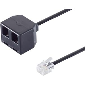 1aTTack.de 1x 0,1 m Western-stekker 8/8 naar 2 Western-aansluiting 8/8 adapterkabel met vergulde contacten 100 ohm 1aTTack.de 1x 0,1 m Western-stekker 8/8 naar 2 Western-aansluiting 8/8 adapterkabel met vergulde contacten 100 ohm