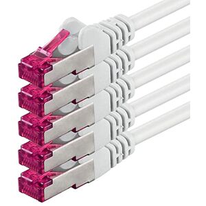 1aTTack.de 10m wit 5 stuks CAT6a (10Gb/s) netwerkkabel S-FTP CAT 6a LAN-kabel GHMT-gecertificeerd PIMF 500 MHz Cat5 Cat5e Cat6 Cat6a Cat7 voor switch, router, modem, internet 1aTTack.de 10m wit 5 stuks CAT6a (10Gb/s) netwerkkabel S-FTP CAT 6a LAN-kabel GHMT-gecertificeerd PIMF 500 MHz Cat5 Cat5e Cat6 Cat6a Cat7 voor switch, router, modem, internet