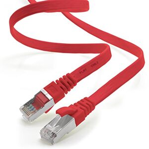 1aTTack.de 1m rood 1 stuk CAT.7 Gigabit Ethernet LAN platte lintkabel (RJ45) netwerkkabel onbewerkte kabel (10 Gbit/s) installatiekabel plat slank compatibel met Cat.5 Cat.5e Cat.6 1aTTack.de 1m rood 1 stuk CAT.7 Gigabit Ethernet LAN platte lintkabel (RJ45) netwerkkabel onbewerkte kabel (10 Gbit/s) installatiekabel plat slank compatibel met Cat.5 Cat.5e Cat.6