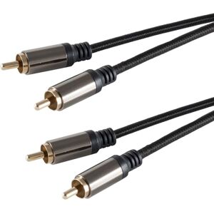1aTTack.de 1x 2,5m Zwarte katoenen stereo RCA-kabel 2 RCA-stekkers naar 2 RCA-stekkers Textielmantel Vergulde metalen connectoren Dubbel afgeschermd voor HiFi Home Cinema TV 1aTTack.de 1x 2,5m Zwarte katoenen stereo RCA-kabel 2 RCA-stekkers naar 2 RCA-stekkers Textielmantel Vergulde metalen connectoren Dubbel afgeschermd voor HiFi Home Cinema TV