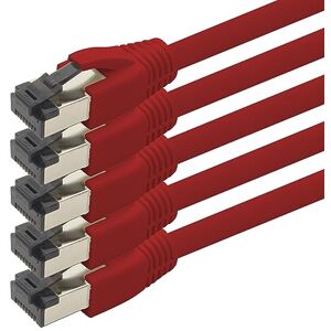 1aTTack.de 1m Cat 8 netwerkkabel CAT8 kabel rood 5 stuks Cat.8 LAN 2000 MHz 40 Gbit s 40GBase-T Poe+ patchkabel Ethernetkabel LSZH 5 x 1 meter rood 1aTTack.de 1m Cat 8 netwerkkabel CAT8 kabel rood 5 stuks Cat.8 LAN 2000 MHz 40 Gbit s 40GBase-T Poe+ patchkabel Ethernetkabel LSZH 5 x 1 meter rood