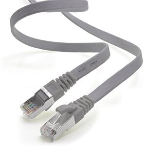 1aTTack.de 3,0 m grijs 1 stuk CAT.7 Gigabit Ethernet LAN platte lintkabel (RJ45) netwerkkabel onbewerkte kabel (10 Gbit/s) installatiekabel plat slank compatibel met Cat.5 Cat.5e Cat.6 1aTTack.de 3,0 m grijs 1 stuk CAT.7 Gigabit Ethernet LAN platte lintkabel (RJ45) netwerkkabel onbewerkte kabel (10 Gbit/s) installatiekabel plat slank compatibel met Cat.5 Cat.5e Cat.6