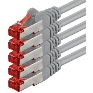 1aTTack.de 5x 10m Cat6 Cat.6 Ethernet-kabel Cat 6-netwerkkabel Patchkabel RJ45 SFTP Grijs 1aTTack.de 5x 10m Cat6 Cat.6 Ethernet-kabel Cat 6-netwerkkabel Patchkabel RJ45 SFTP Grijs