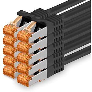 1aTTack.de 5m Cat.7 Netwerkkabel Zwart 10 Stuks Gigabit Ethernet LAN-kabel 10000 Mbit/s Patchkabel Cat7 Kabel S FTP PIMF Afscherming LSZH Cat.7 Ruwe Kabel RJ45 Connector Cat 6a 10 x 5 Meter 1aTTack.de 5m Cat.7 Netwerkkabel Zwart 10 Stuks Gigabit Ethernet LAN-kabel 10000 Mbit/s Patchkabel Cat7 Kabel S FTP PIMF Afscherming LSZH Cat.7 Ruwe Kabel RJ45 Connector Cat 6a 10 x 5 Meter