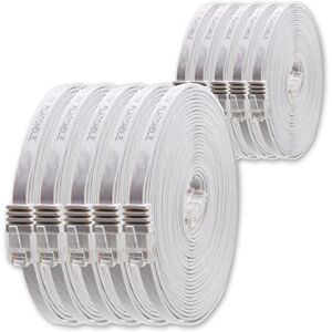 1aTTack.de 2m Wit 10 stuks Cat.6 platte netwerkkabel Cat6 platte kabel ultra platte Cat.6 patchkabel 1000 Mbit/s Gigabit LAN (RJ45) plat slank micro 1aTTack.de 2m Wit 10 stuks Cat.6 platte netwerkkabel Cat6 platte kabel ultra platte Cat.6 patchkabel 1000 Mbit/s Gigabit LAN (RJ45) plat slank micro