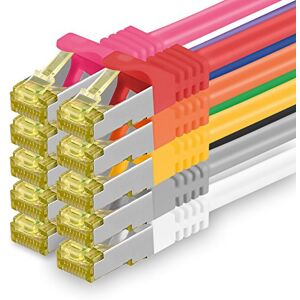 1aTTack.de Cat.7 netwerkkabel 7,5 m 10 kleuren 10 stuks Cat7 Ethernetkabel Netwerk LAN-kabel Onbewerkte kabel 10 Gb/s SFTP PIMF LSZH Set Patchkabel met RJ45-connector Cat.6a 1aTTack.de Cat.7 netwerkkabel 7,5 m 10 kleuren 10 stuks Cat7 Ethernetkabel Netwerk LAN-kabel Onbewerkte kabel 10 Gb/s SFTP PIMF LSZH Set Patchkabel met RJ45-connector Cat.6a