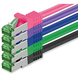 1aTTack.de 0,25 m Cat.7 netwerkkabel, 5-pack, Cat7 patchkabel, LAN-kabel, Ethernet RJ45, 10 Gbit/s (alle internetsnelheden), 5 kleuren, 0,25 meter 1aTTack.de 0,25 m Cat.7 netwerkkabel, 5-pack, Cat7 patchkabel, LAN-kabel, Ethernet RJ45, 10 Gbit/s (alle internetsnelheden), 5 kleuren, 0,25 meter