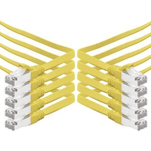 1aTTack.de 1m geel 10 stuks CAT.7 Gigabit Ethernet LAN platte lintkabel (RJ45) netwerkkabel onbewerkte kabel (10 Gbit/s) installatiekabel plat slank compatibel met Cat.5 Cat.5e Cat.6 1aTTack.de 1m geel 10 stuks CAT.7 Gigabit Ethernet LAN platte lintkabel (RJ45) netwerkkabel onbewerkte kabel (10 Gbit/s) installatiekabel plat slank compatibel met Cat.5 Cat.5e Cat.6