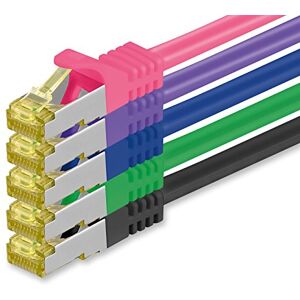 1aTTack.de Cat.7 netwerkkabel 1,5 m 5 kleuren 5 stuks Cat7 Ethernetkabel Netwerk LAN-kabel Onbewerkte kabel 10 Gb/s SFTP PIMF LSZH Set Patchkabel met RJ45-connector Cat.6a 1aTTack.de Cat.7 netwerkkabel 1,5 m 5 kleuren 5 stuks Cat7 Ethernetkabel Netwerk LAN-kabel Onbewerkte kabel 10 Gb/s SFTP PIMF LSZH Set Patchkabel met RJ45-connector Cat.6a