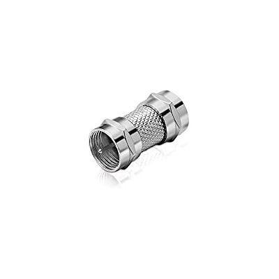 conecto F-connector, F-koppeling, F-connector op, adapter voor het verlengen van antennekabel/coaxiale kabel, nikkel, SA-CC50825, 1-delige set conecto F-connector, F-koppeling, F-connector op, adapter voor het verlengen van antennekabel/coaxiale kabel, nikkel, SA-CC50825, 1-delige set