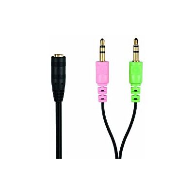 conecto Hoofdtelefoonadapter, 3,5 mm, 4-polige stekker naar 2 x 3-polige aansluiting, 0,20 m conecto Hoofdtelefoonadapter, 3,5 mm, 4-polige stekker naar 2 x 3-polige aansluiting, 0,20 m